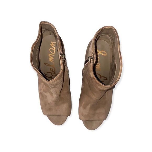 Sam Edelman Yarin Suede Peeptoe Booties - Picture 4 of 9